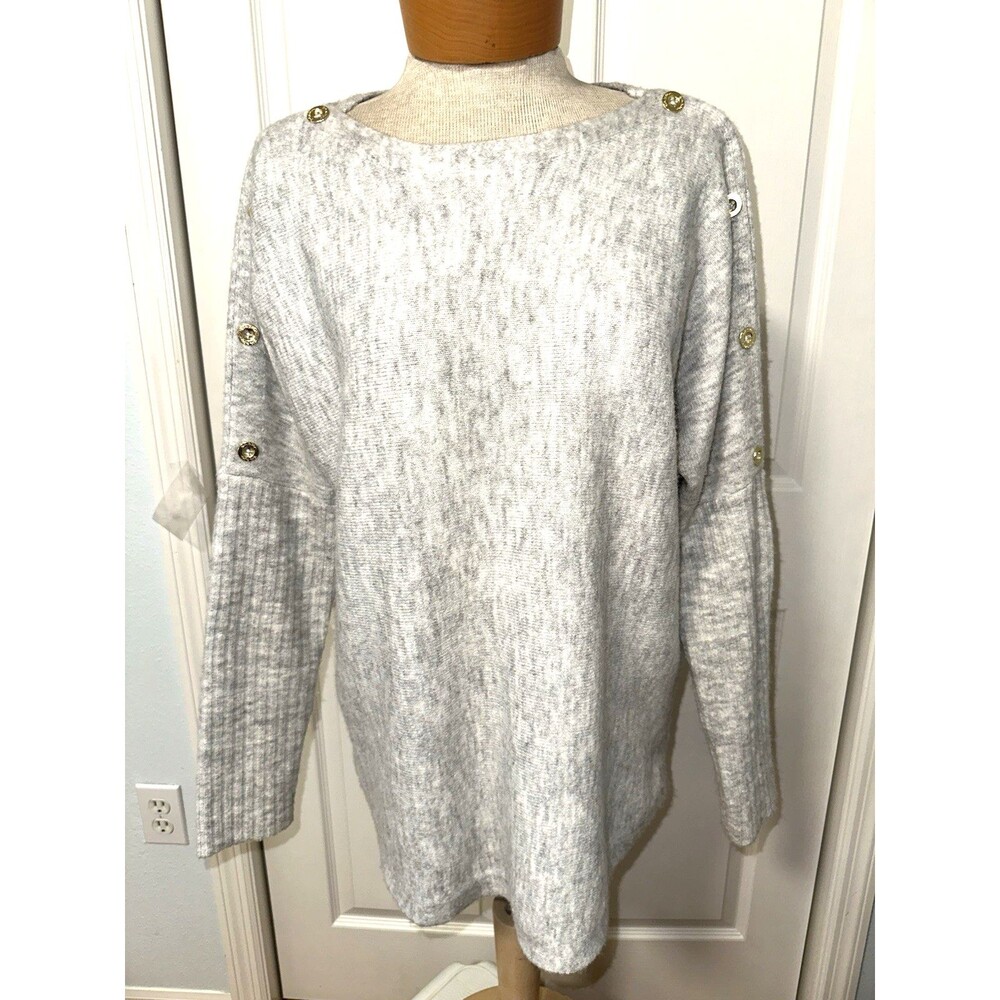 Lilly Pulitzer Arna Sweater Women's Sz S Heathered Gray Cozy Pullover Buttons